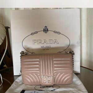 Prada Women's Beige Leather Crossbody Bag